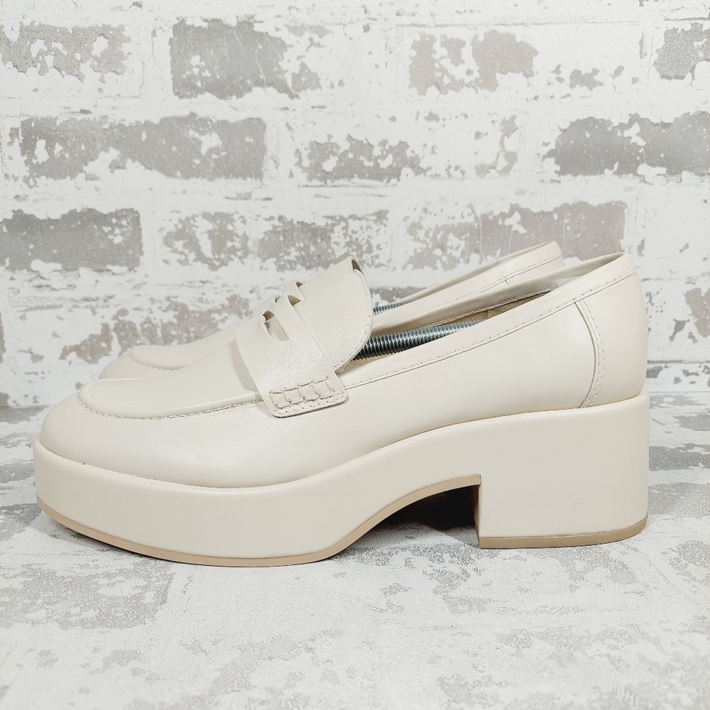 New Dolce Vita Yanni Platform Penny Ivory Leather Loafer M387